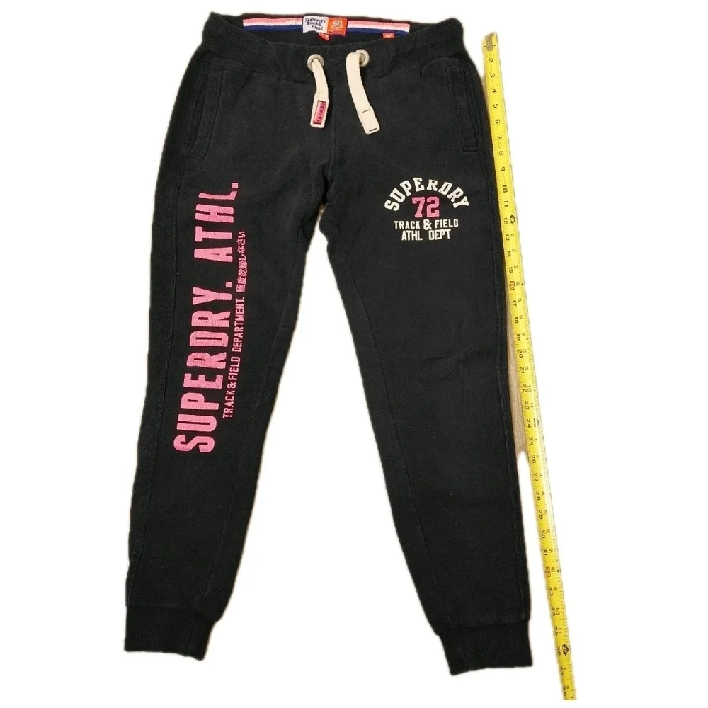 Superdry Women's Track And Field Joggers Sweatpants Pants Black Size M - Picture 11 of 16